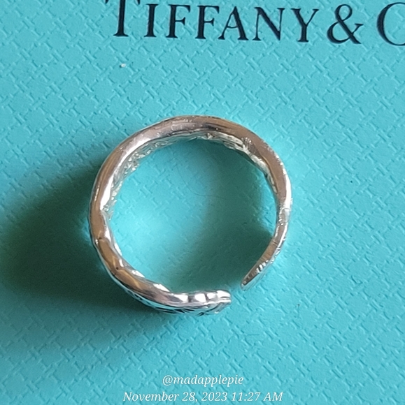 1880 Tiffany & Company Chrysanthemum Spoon Ring Handmade in Sterling Silver #18 - Picture 11 of 16